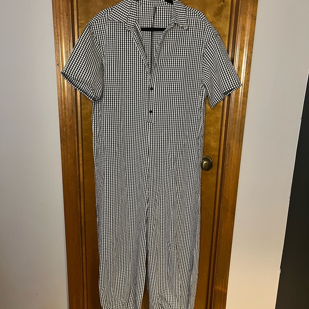 Black and White Checkered Jumpsuit